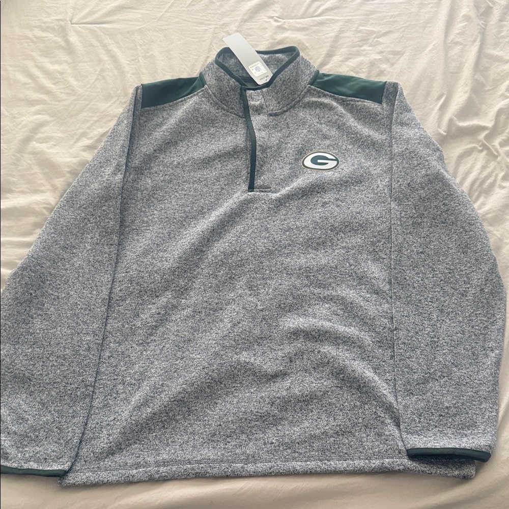 NWT Green Bay Packers Quarter Button Pullover